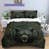 Roaring Bear Pattern Bedding Quilt Set  Home Decoration  Gift (1 * duvet cover + 2 * pillowcase  without core)