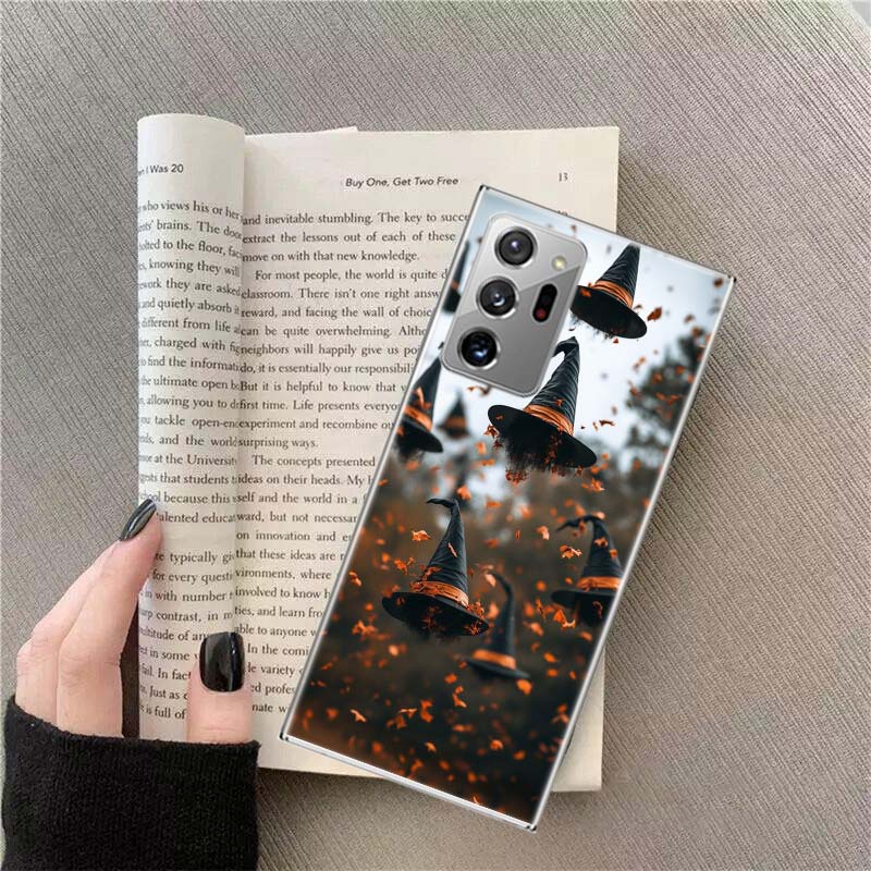 Chapéu de Mago de Halloween Terror Divertido Capa de Telefone Para Samsung Galaxy S25 Edge S24 S23 FE S22 S26 Ultra S21 S20 S10 Plus Capa Macia