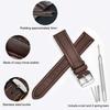 Watch Strap 20mm Watch Replacement Strap Vintage Watch Band Genuine Leather Adjustment Tool and Spring Bar Included [WOCCI] (Dark Brown/Contrast