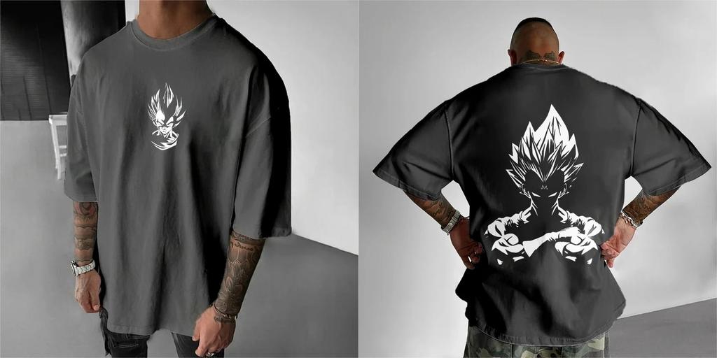 2026 Hot Selling Fashion Dragon Ball Summer Mens Tshirt Japanese Anime Vegeta Fashion Short Sleeved Plus Size