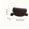 One Women's PU Fashion Saddle Bag Small Bag with Wide Shoulder Strap and Cover Closure Single Shoulder Crossbody Bag