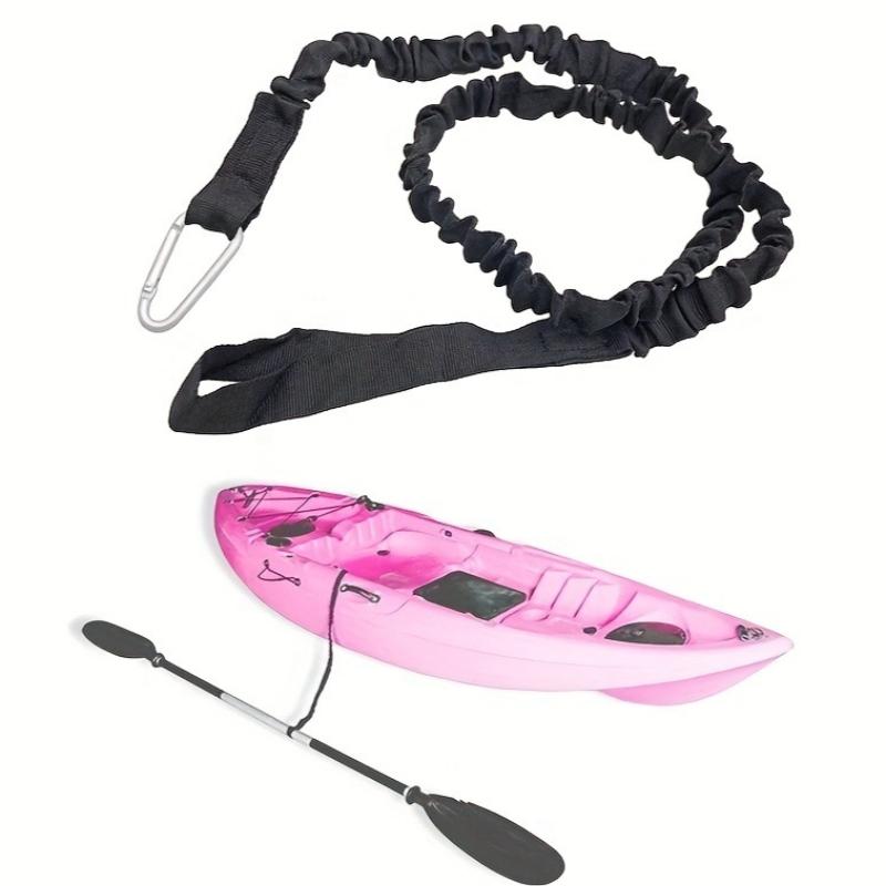 

1pc Elastic Coiled Kayak Paddle Leash Stretchable Fishing Rod Lanyard Safety Rope With Carabiner Portable Anti Lost Leash For Rowing Kayak Boat Water чёрный