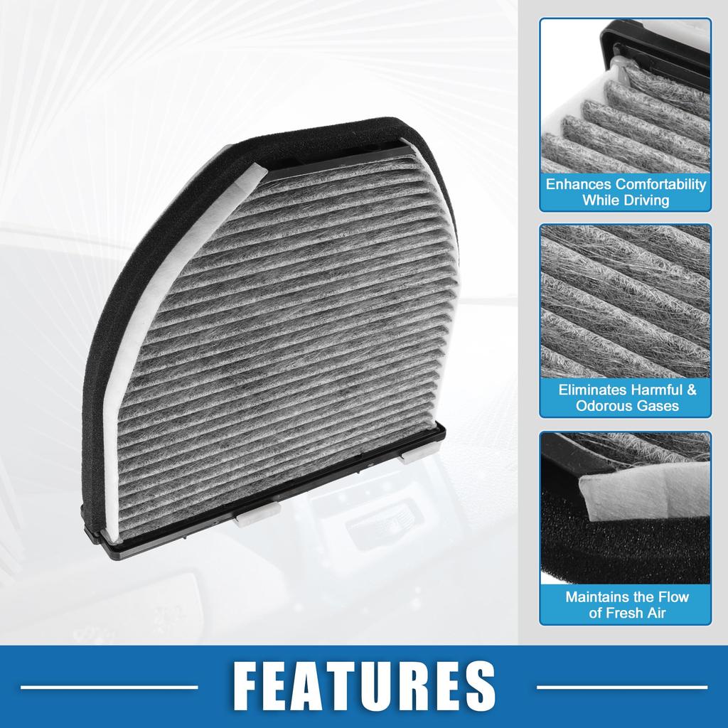ABSOPRO Cabin Air Part X X for Mercedes and Benz AMG GT Polyurethane Gray Filter, Number 2128300318, 10.91" 10.04" 3.03", (2017-2021),