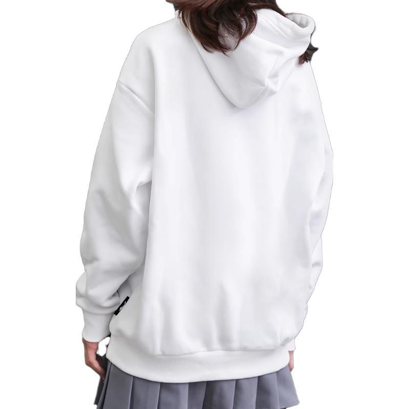 Li Ning Logo Embroidery Casual Hooded Pullover Fleece Lined Sweatshirt Unisex White AWDR615-1
