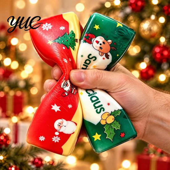 Soft Butter Squeeze Toys Christmas Squishy Fidget Toy, Slow Rising Stress Relief Silent Desk Relievers Xmas Santa Reindeer Sensory Portable