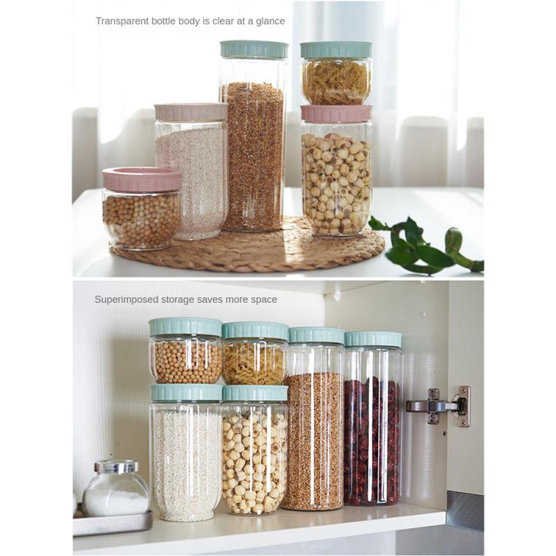 

Kitchen Transparent Sealed Jar Plastic Household Grains Storage Box Storage Jar Food Storage Jar Milk Powder Bottle Cuisine