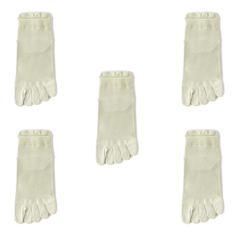 5 Pairs Spring Summer Women Socks Soft Mesh Breathable Cotton Sweat Absorbent Five Finger Socks Outdoor Sports Split Toe Socks