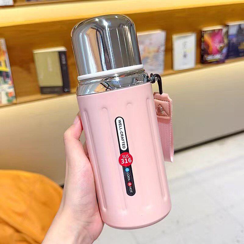 316 Stainless Steel Car-Mounted Large-Capacity Insulated Cup, New Tea-Water Separation Tea Brewing Cup, High-Value Pop-Up Lid Cup