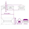 Pop Up Party Tent 575 X 288 X 245 Cm Orange Oxford Fabric