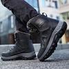 Autumn and Winter Tactical Boots Outdoor Hiking Hiking Shoes Desert Boots High Top Wear-resistant Cowhide Velvet High Top Boots