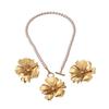 Light Luxury Flower Necklace Earrings Pearl Beaded Women's Necklace Suit  Banquet