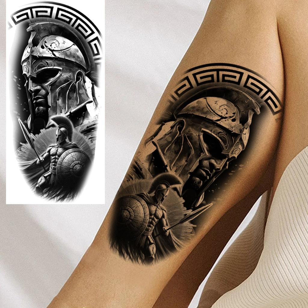 1 Sheet Cool Zeus Warrior Jesus Hero Temporary Tattoos For Men Women Adults Waterproof Long Lasting Temp Fake Tattoo Sticker