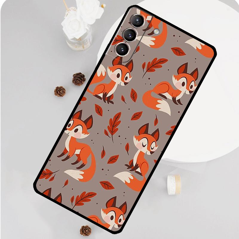 Cartoon Foxes Animal Phone Case For Samsung Galaxy S25 S26 Ultra S20 S21 S22 S23 S24 Plus S10 S25 FE Funda Cover
