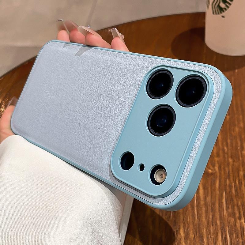 Vogue Lychee Leather Cell Phone Case for iPhone 17Pro 16 15 Plus 14 13 12 11 17 Pro Max iPohne Air TPU Frame Back Armor Cover