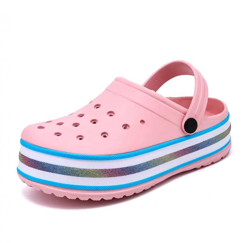 2024 Fashion Womens Summer Clogs Fashion Non-Slip Breathable Sandals Garden Bath Slippers Couples Shoes