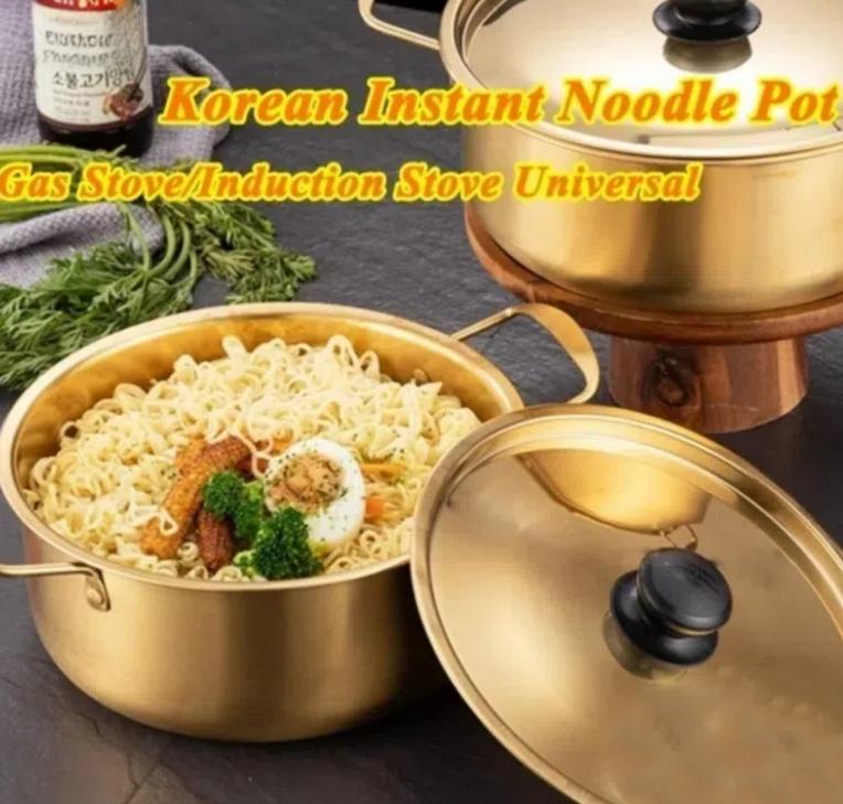 Mini Ramen Pot Stainless Steel Hot Pot Korean Soup Pot  Camping Cookware