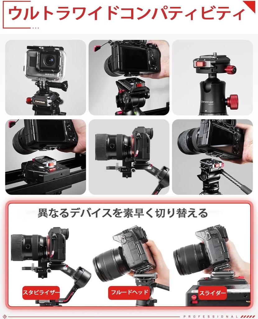 IFOOTAGE Tripod Mount Adapter Action Camera Quick Release Tripod Mount for GoPro Hero Hero GoPro and DJI Osmo Action Cameras Plate, Q38-SP, 12, 11,