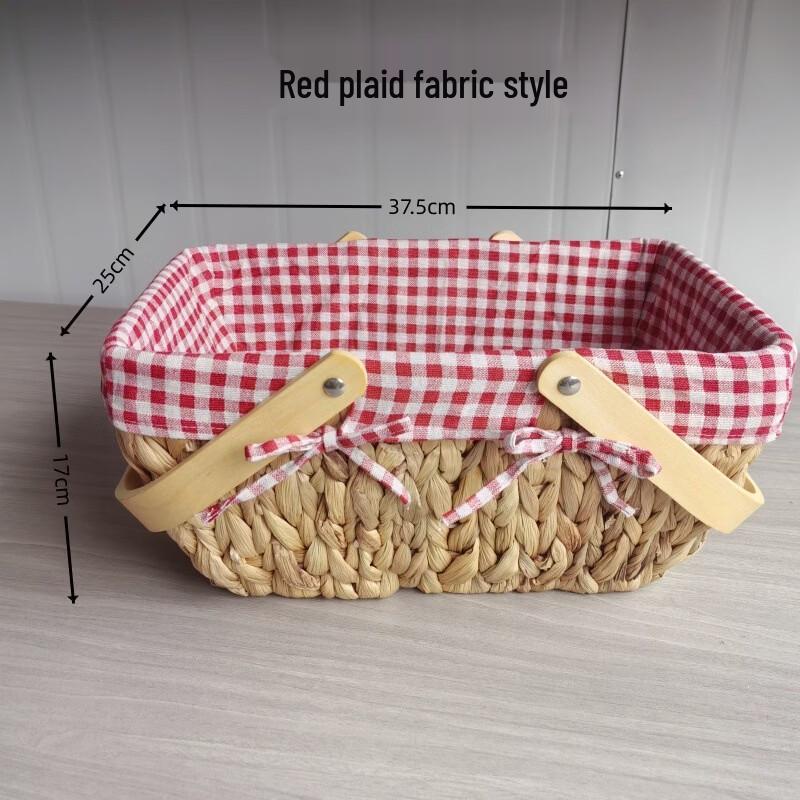 Handmade Wood Woven Picnic Storage Basket