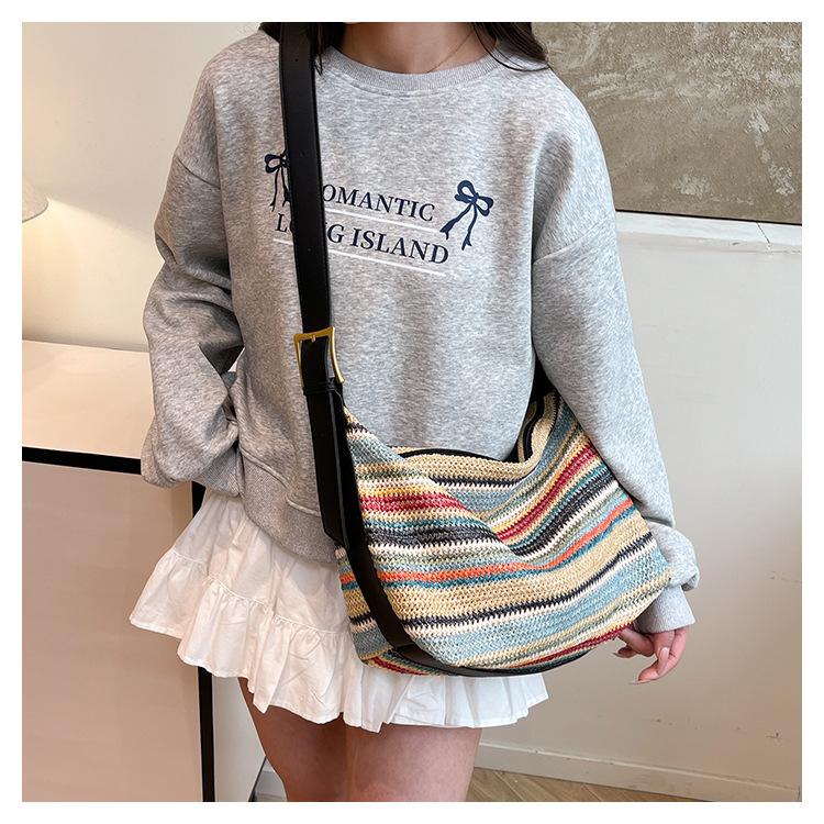 Bags Women's new woven large bags Tote bags Straw beach vacation bags Portable shoulder messenger bags