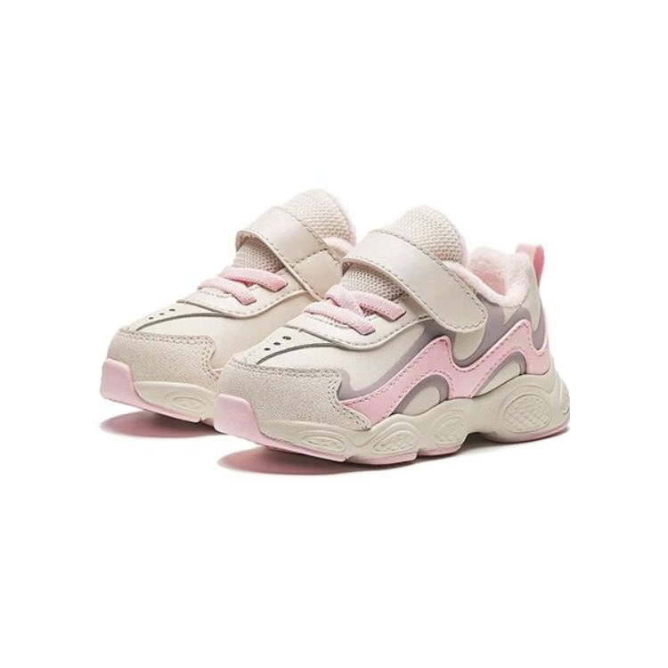 Anta Comfortable Durable Breathable Low-Top Walking Shoes Baby Shoes Pink White A322340086-1