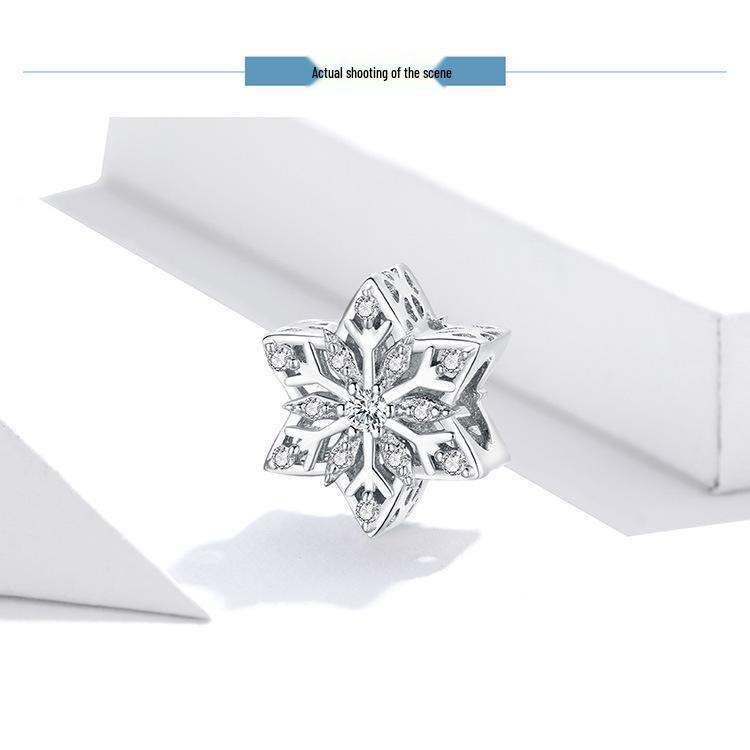 Yin Ziyun White Gold Snowflake S925 Silver Beads BSC368