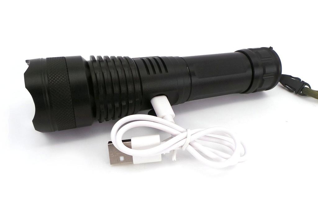 Powerful LED Tactical Flashlight 10000lm 600m USB C