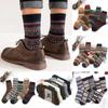 5Pairs Mid-Calf Cotton Socks Men Stripes Wool Tube Socks Thicken Socks Winter  Christmas Gifts