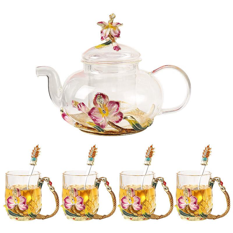 

Стеклянный чайный набор Кунг-фу «Орхидея-бабочка Шанци»