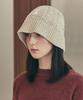Bajal Va Applique Cable Knit Bucket Hat Beige