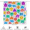 Pixelated Space Invaders Shower Curtain Set Multi-Color Retro Video Game Decor For Bathroom