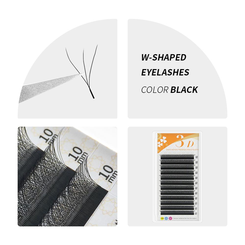 

GAHAMACA W Lashes 3D готовые объемные вееры принадлежности для наращивания ресниц из натуральной искусственной норки отдельные ресницы 0.07mm C 8-12mmMIX чёрный