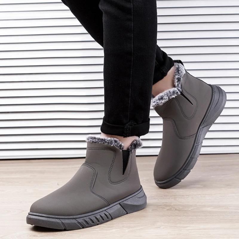 Men's Snow Boots 2026Winter High Top Cotton Shoes Plush Warm Winter Boots for Men Outdoor Non-slip Platform Booties Botas Hombre