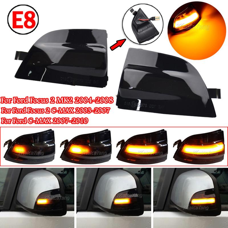 1 пара для FORD Focus 2 MK2 2004 - 2008 C-MAX Динамический указатель поворота Зеркало заднего вида автомобиля Светодиодный индикатор Поворотник Аксессуары