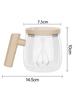 400ML Glass Electric Self-stirring Coffee Mug with Handles High-Speed Mixing Mug for Coffee Milk Tea Rechargeable Cup For Home