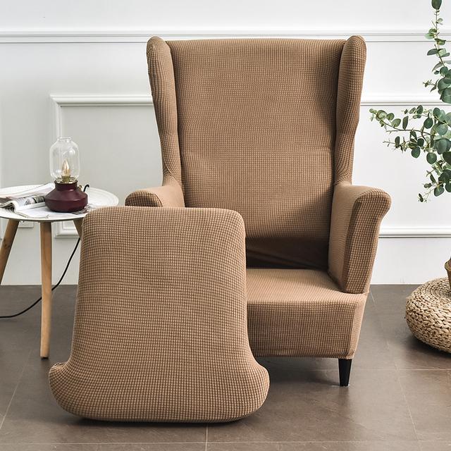 Stretch Wingback Chair Sofa Slipcover Sofa Cover Furniture Protector Couch Soft With Elastic Bottom Spandex Jacquard