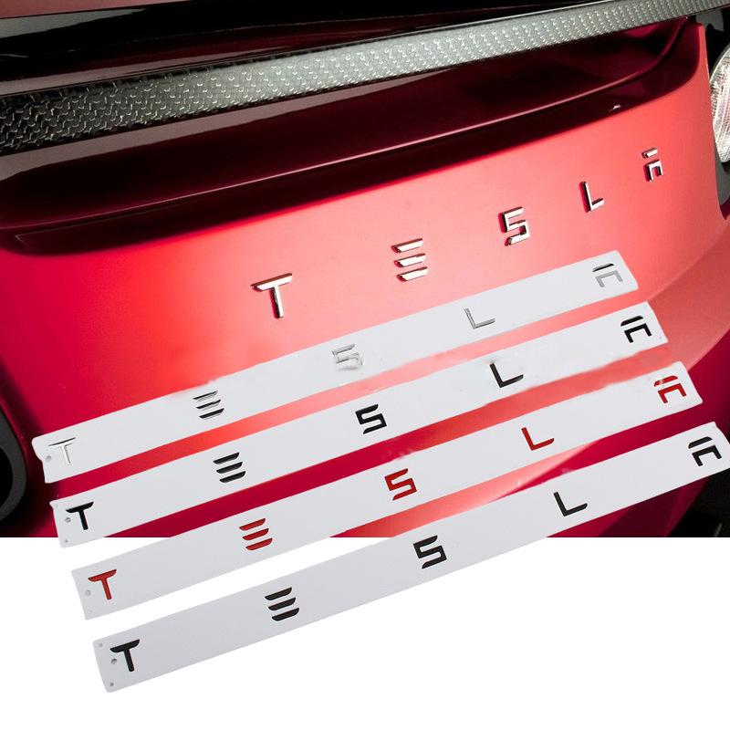 AAAIK1 Genuine 1PCS Premium Chrome Logo Badge Sticker for Tesla Model 3/S/X/Y - Rear Tailgate Exterior Decal Accessory