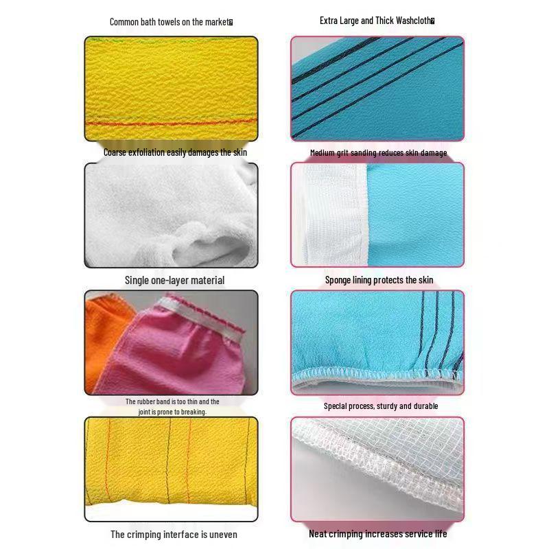 Korean Exfoliating Gloves & Dual-Sided Back Scrubber: Deep Clean & Dirt Removal Towel