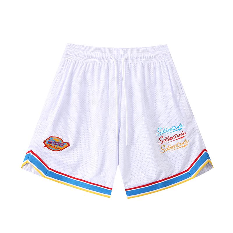 

Унисекс Двухслойные Сетчатые Баскетбольные Шорты: Свободный, Дышащий, Ретро-тренд XL белый