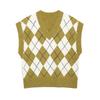 2025 Spring Women's Fashion Sleeveless Diamond Jacquard Knit Vest