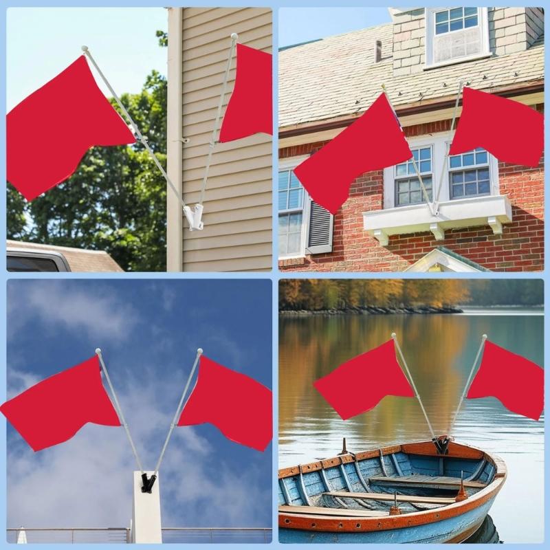Wall Mount Flag Holder with Adjustable Angle Flagpole Base Suitable for Secure Garden Patio Truck Boat Installation