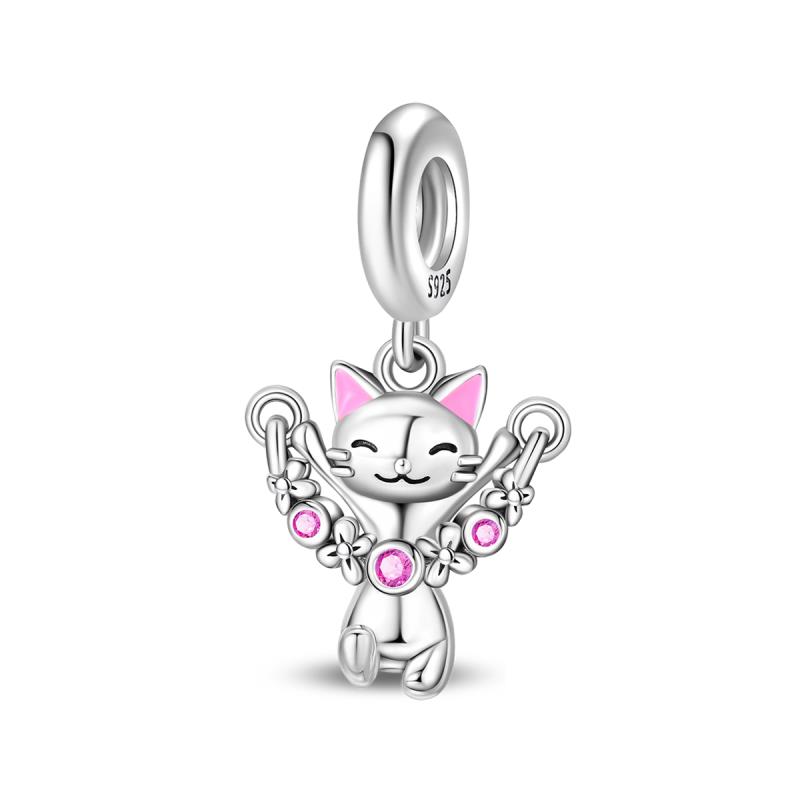 S Copper Charms Beads Pendantcat Animal Fit Original Bracelet Women Jewelry