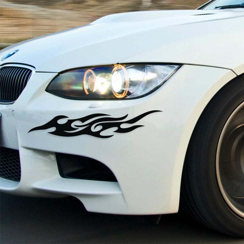2 st Bildekal Dekaler Eldflamma Klistermärke Bil Auto Reflekterande Skydd Repor Flamma Dekaler Bil Styling Dekaler Tillbehör