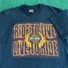 Vintage Harley-Davidson Live To Ride T-Shirt Mens Large Black USA Flames Y2K Unisex T-Shirt