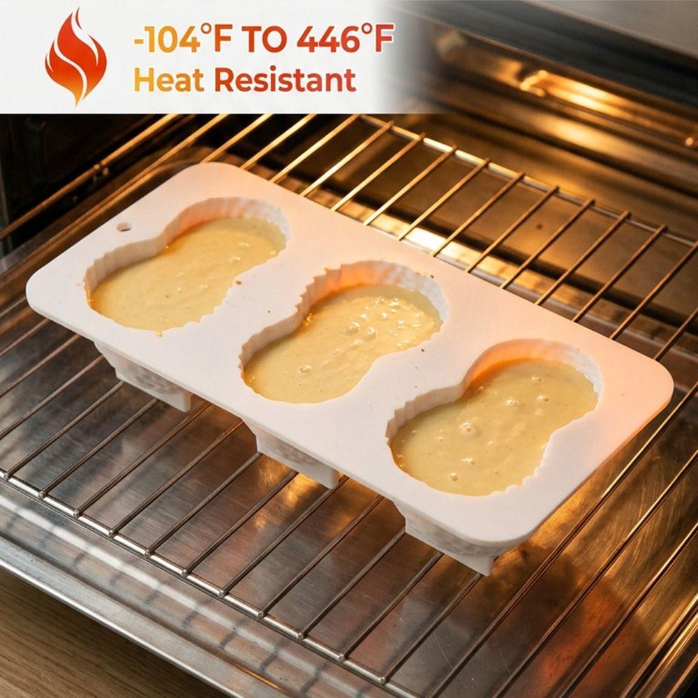 High Temperature Resistant Peanut Silicone Mold 3 Cavities Dessert Making Mold Party Dessert