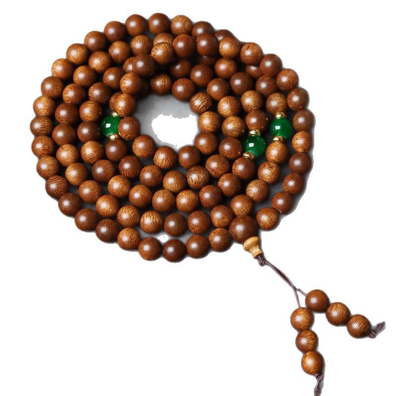 Phu Son Red Soil Agarwood Bracelet: Vietnamese Ethnic Style Rosary Hand String 0.8"