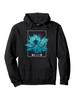 Retro 80s Japanese Vaporwave Hoodie - Turquoise & magenta Floral blossom Graphic - All-Season Pullover Sweatshirt