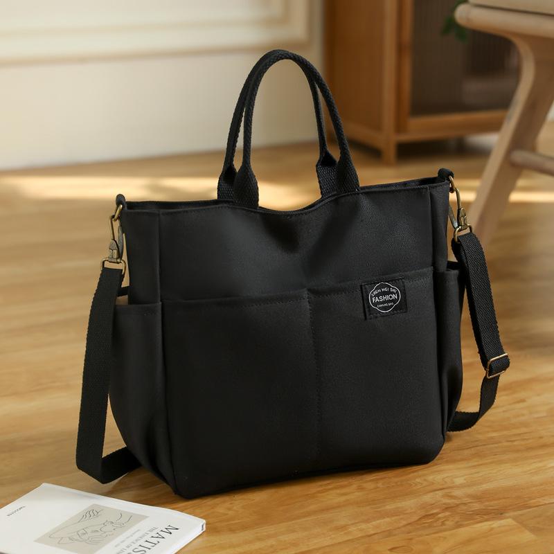 Women's Bag, Large Capacity Canvas Handbag, Fashionable Short Distance Lightweight Travel Bag, Simple Casual Shoulder Bag