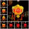 Lint/Gold Foil Spring Festival Red Lantern 3D Spring Festival Hanging Pendant  Party