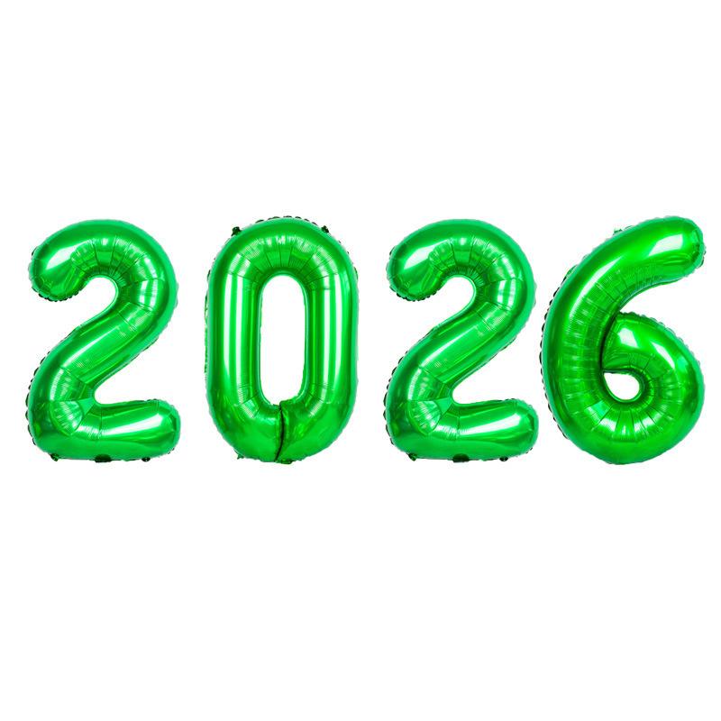 

4 шт./комплект 32 дюйма 2026 большая цифра Канун Нового года Новый год Выпускной декоративные воздушные шары из алюминиевой фольги Number&32inch