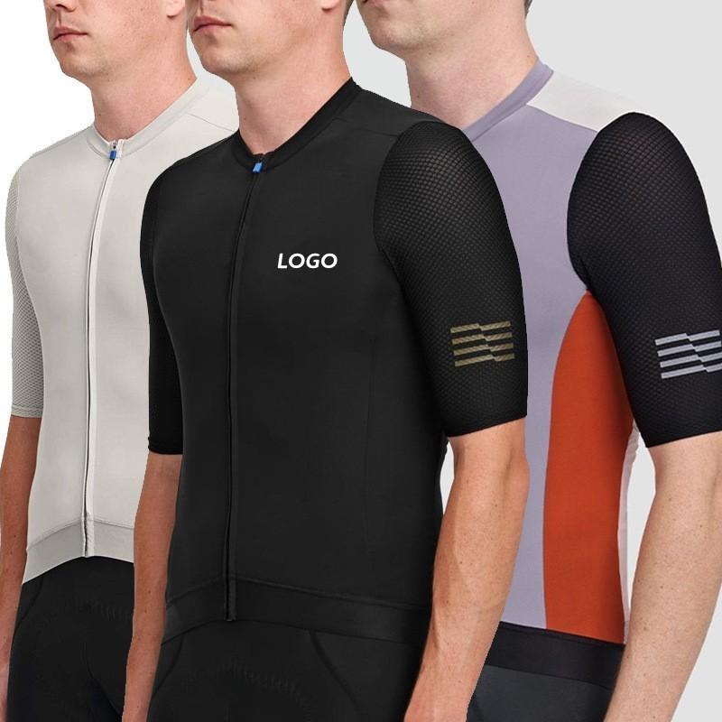 Mens Slim Fit Cycling Jersey Short Sleeve Breathable Bike Shirt Road Racing Training